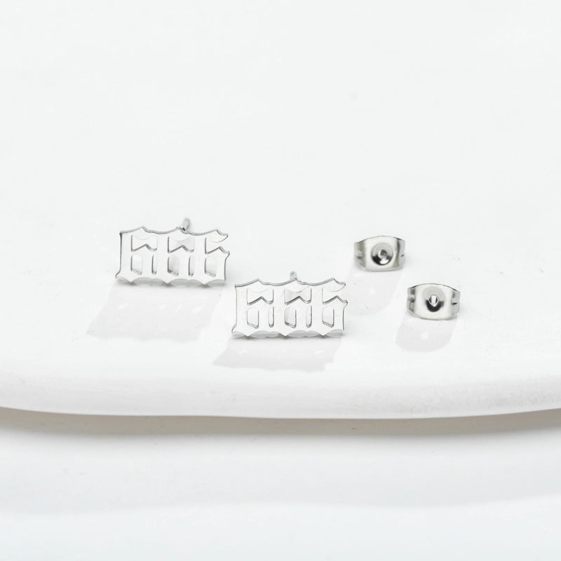 1 Pair Minimalist Number Plating Hollow Out 304 Stainless Steel 18K Gold Plated Ear Studs