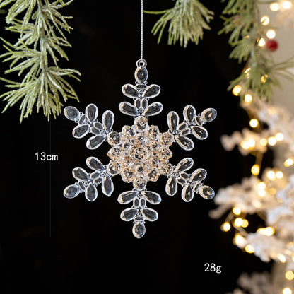 Christmas Minimalist Christmas Tree Snowflake Plastic Party Festival Hanging Ornaments Decorations Hanging Ornaments