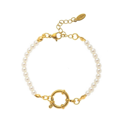 Minimalist Circle 201 Stainless Steel 304 Stainless Steel 18K Gold Plated Zircon Beaded Chain Paperclip Chain Bracelets In Bulk