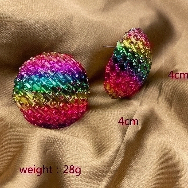 2 Pieces Minimalist Commute Geometric Inlay Copper Zircon Drop Earrings