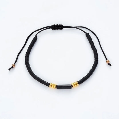 Minimalist Solid Color Natural Stone Rope Handmade Knitting Drawstring Bracelets
