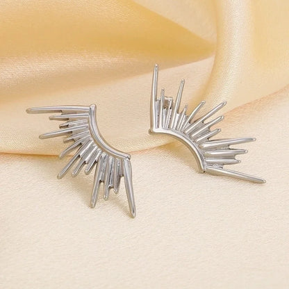 1 Pair Vintage Style Sun Plating 304 Stainless Steel 18K Gold Plated Ear Studs