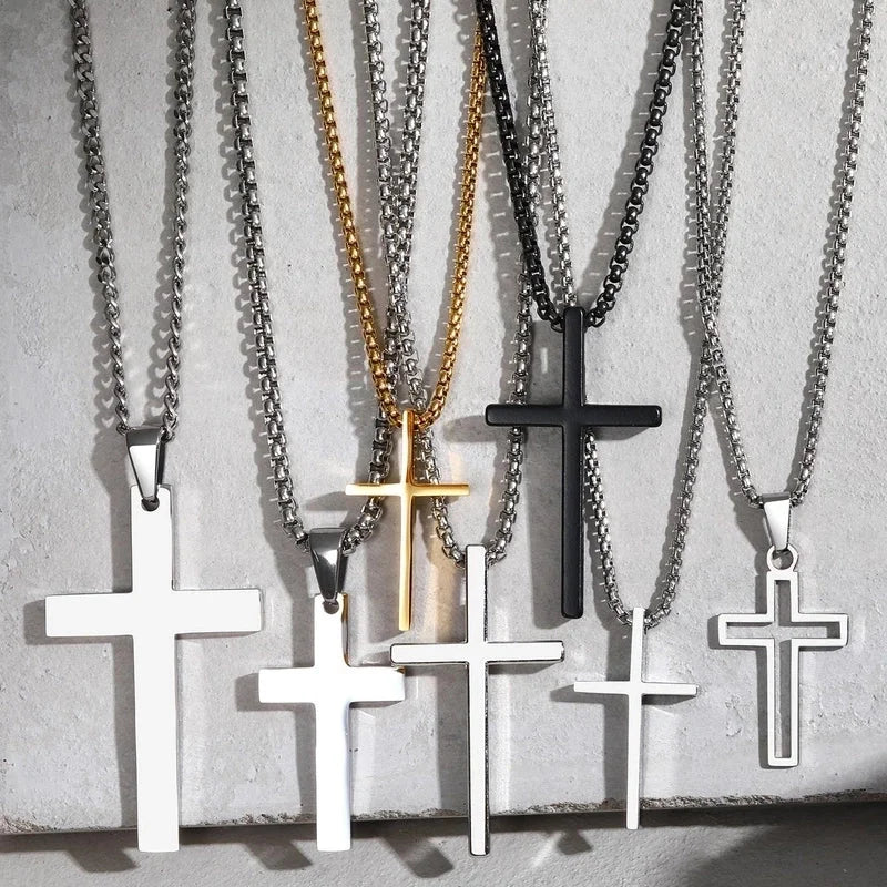 Jewelry Religion Cross 304 Stainless Steel Pendant Necklace