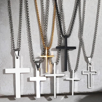 Jewelry Religion Cross 304 Stainless Steel Pendant Necklace