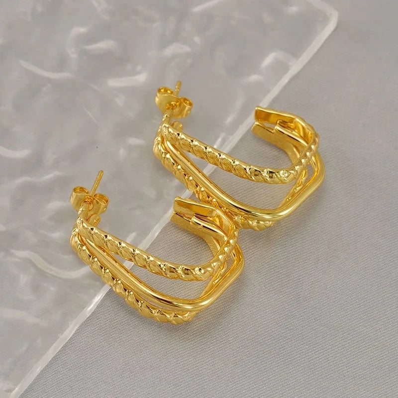 1 Pair Minimalist Classic Style Solid Color 304 Stainless Steel 18K Gold Plated Earrings Ear Studs