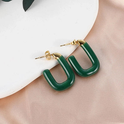 1 Pair Elegant Streetwear Geometric 304 Stainless Steel Ear Studs