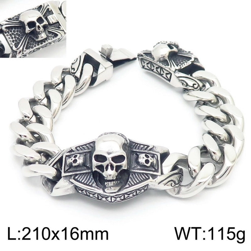 Punk Skull Titanium Steel Halloween Men's Bracelets