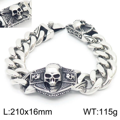 Punk Skull Titanium Steel Halloween Men's Bracelets