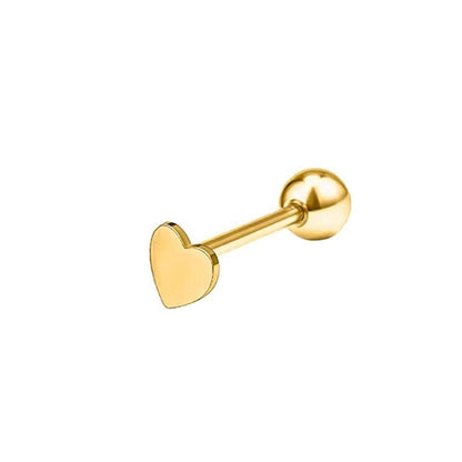 1 Piece Tongue Rings Minimalist Heart Shape Solid Color 304 Stainless Steel Plating Gold Plated Tongue Rings