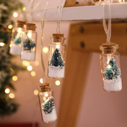Christmas Cute Bottle Glass Christmas String Lights