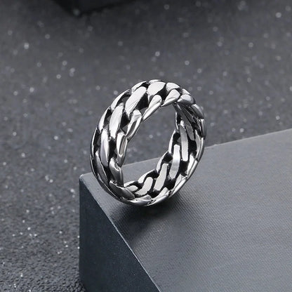 Hip-Hop Round 304 Stainless Steel 18K Gold Plated Rings