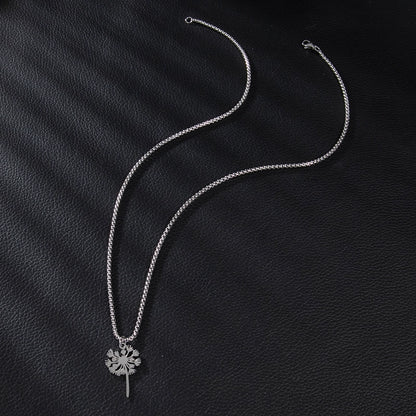 Basic Minimalist Classic Style Palm Tree Flower Butterfly 201 Stainless Steel Unisex Pendant Necklace