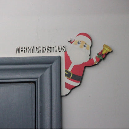 Christmas Cartoon Style Christmas Tree Santa Claus Elk Wood Indoor Ornaments Decorations Hanging Ornaments