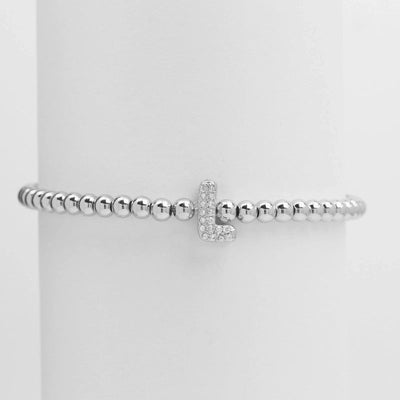 Xi Yin Hot Sale Brass Micro-Inlaid Bubble Balloon Diy26 English Letters Copper Bead Beaded Elastic Wire Bracelet