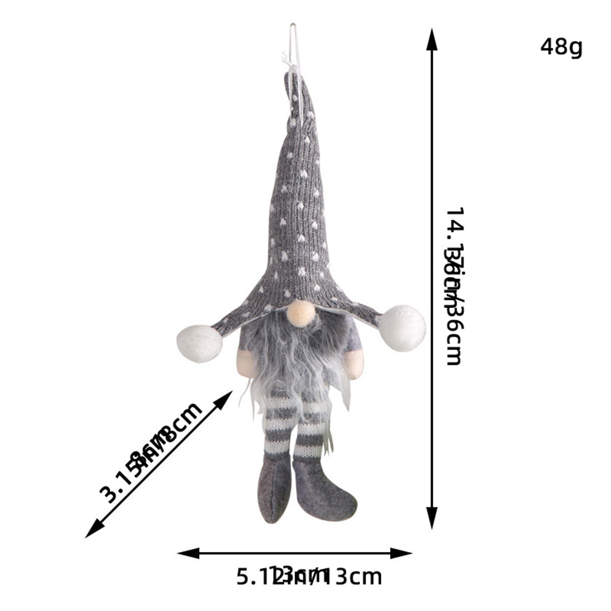 Christmas Decoration Christmas Sequin Lighted Rudolph Doll Christmas Glowing Faceless Gnome Doll Ornament