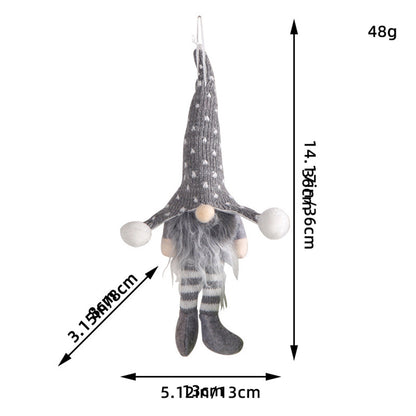 Christmas Decoration Christmas Sequin Lighted Rudolph Doll Christmas Glowing Faceless Gnome Doll Ornament