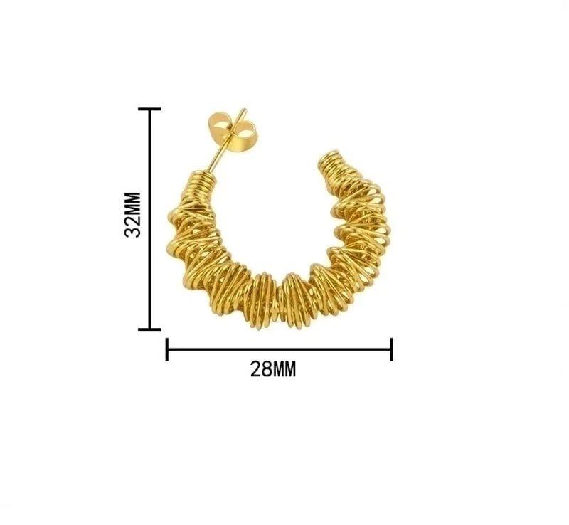 1 Pair Minimalist Classic Style Solid Color Plating 304 Stainless Steel Titanium Steel 18K Gold Plated Ear Studs