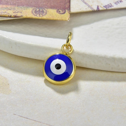 Fashion Devil\'s Eye Copper Enamel Pendant Necklace