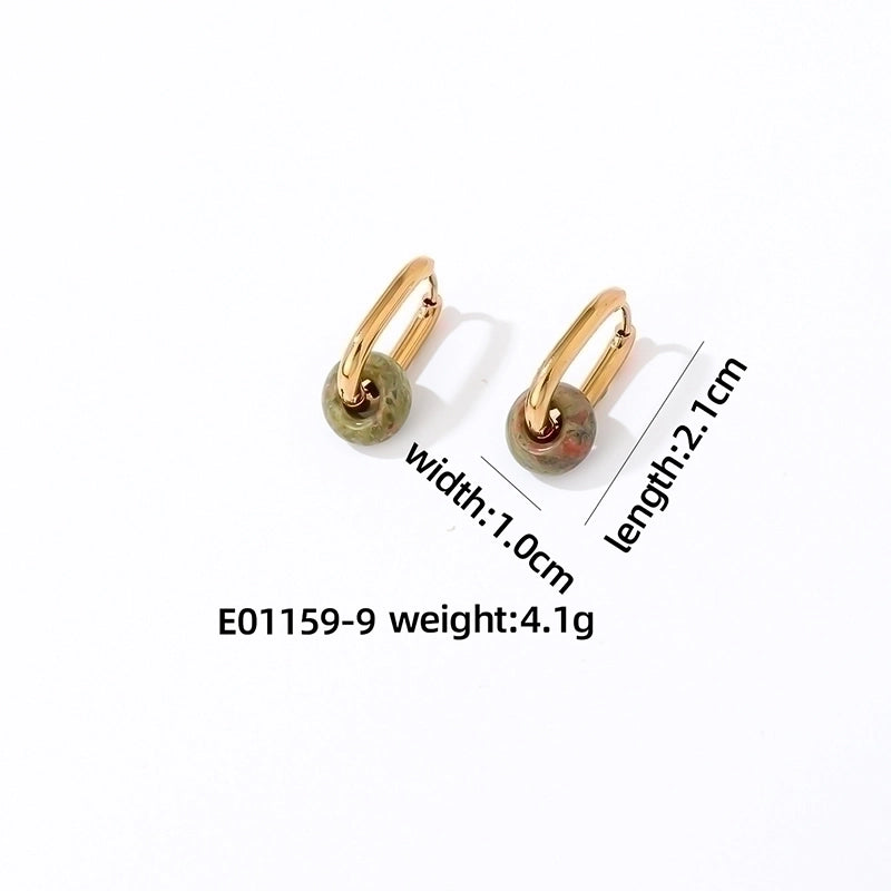 1 Pair Minimalist Oval Plating 304 Stainless Steel Gold Plated Earrings