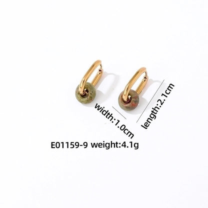 1 Pair Minimalist Oval Plating 304 Stainless Steel Gold Plated Earrings