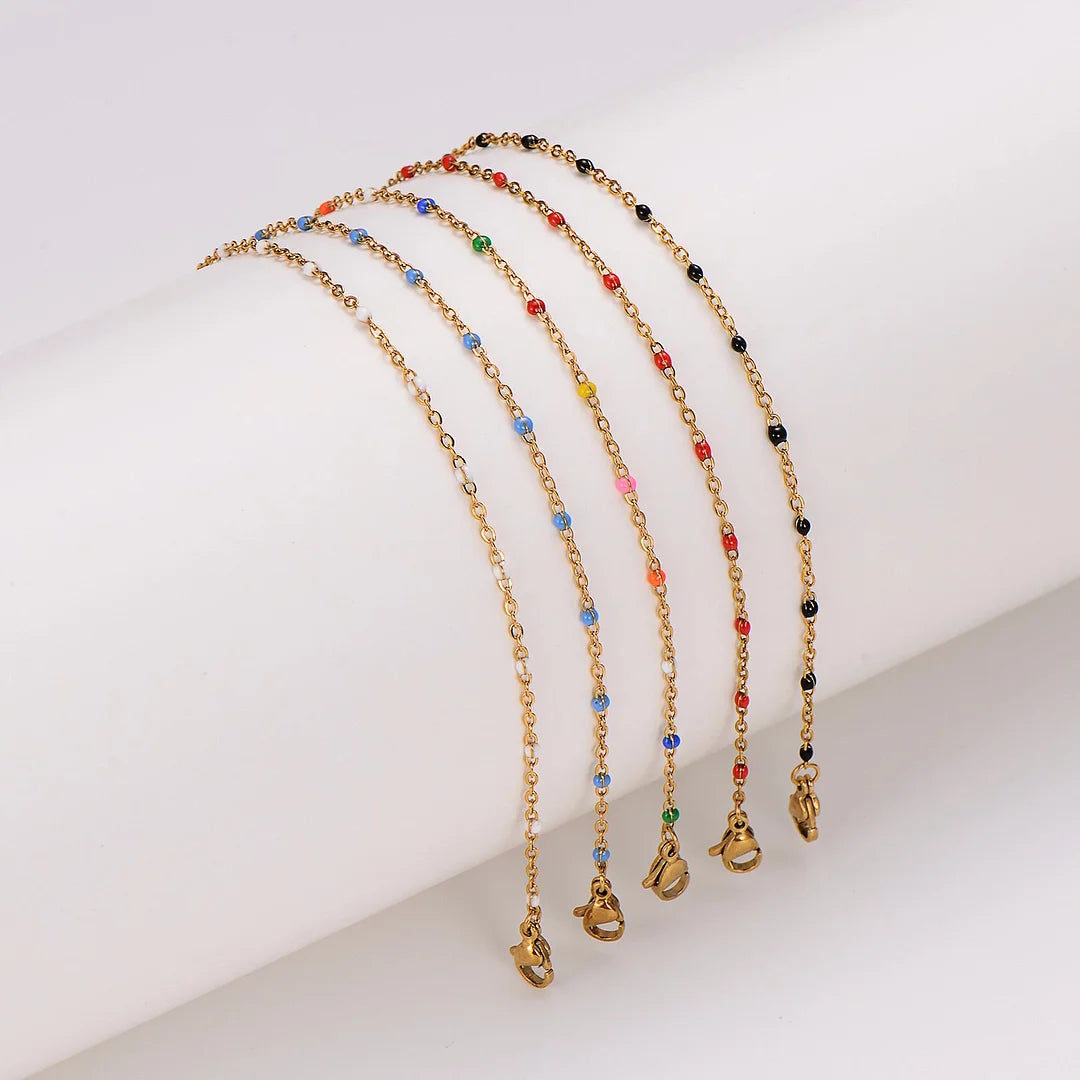 Women Minimalist Round Geometric Stainless Steel Electroplating Bracelets