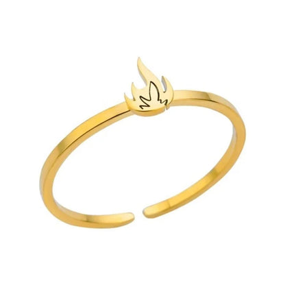 304 Stainless Steel Gold Plated Minimalist Plating Solid Color Rings