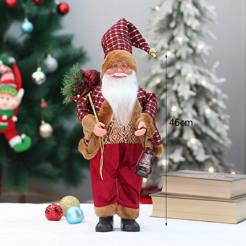 Christmas New 18 Inch 46cm Standing Sitting Santa Claus Doll Christmas Decoration Gift Ornaments
