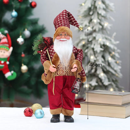 Christmas New 18 Inch 46cm Standing Sitting Santa Claus Doll Christmas Decoration Gift Ornaments