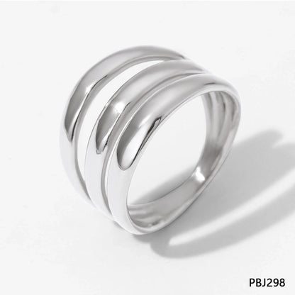 304 Stainless Steel 16K Gold Plated White Gold Plated Gold Plated Minimalist Plating Solid Color Rings