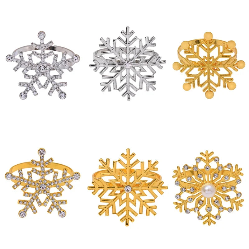 Christmas Casual Vacation Snowflake Alloy Home Daily Napkin Ring