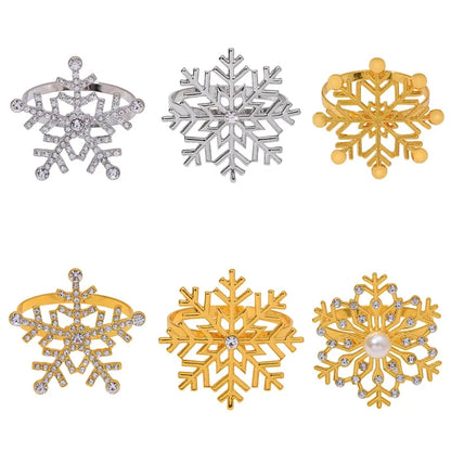 Christmas Casual Vacation Snowflake Alloy Home Daily Napkin Ring