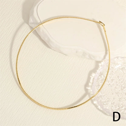 Minimalist Solid Color Copper Plating 18k Gold Plated Choker