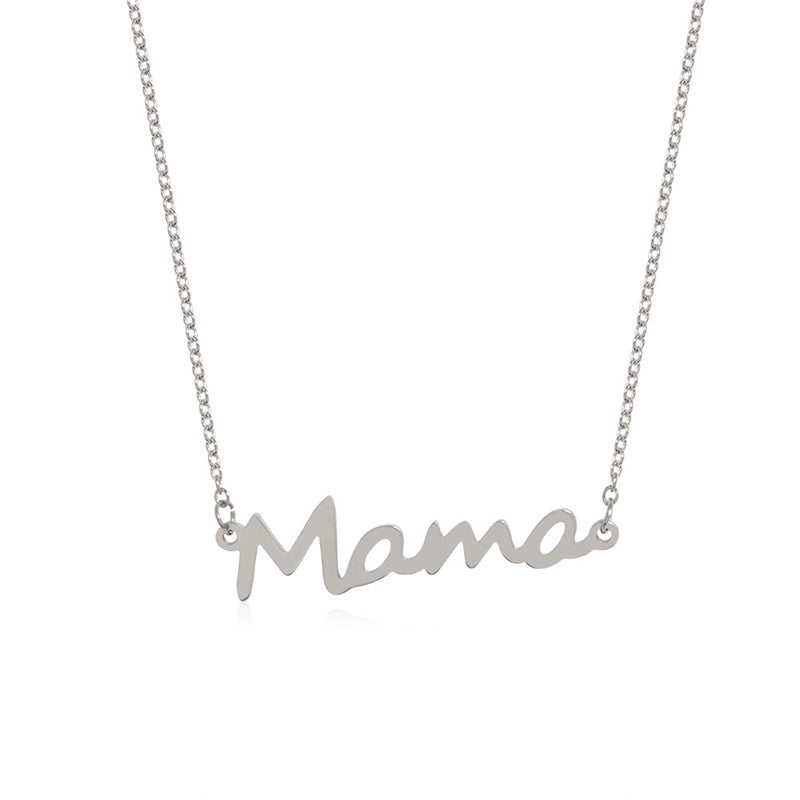1 Piece Mama Minimalist Letter Moon Heart Shape Alloy Copper Plating Inlay Artificial Rhinestones Artificial Diamond Rose Gold Plated Gold Plated Silver Plated Pendant Necklace