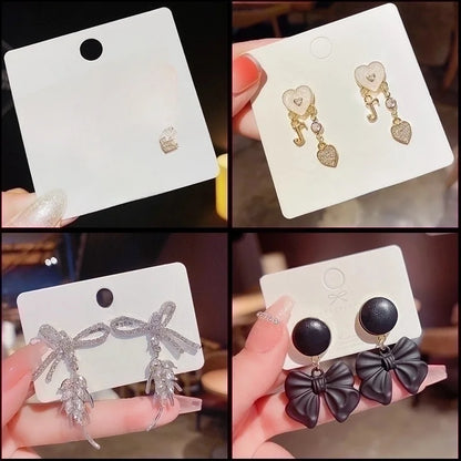 Fashion Heart Shape Copper Pearl Inlay Artificial Gemstones Drop Earrings 1 Pair