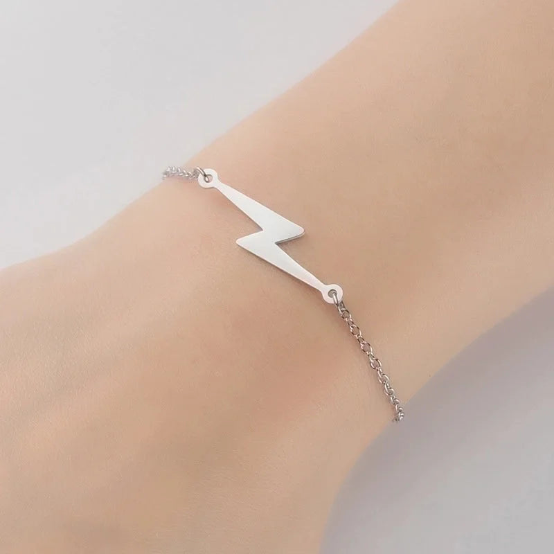 Stainless Steel Lady Minimalist Plating Letter Lightning Cross Bracelets