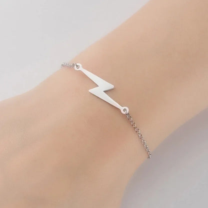Stainless Steel Lady Minimalist Plating Letter Lightning Cross Bracelets