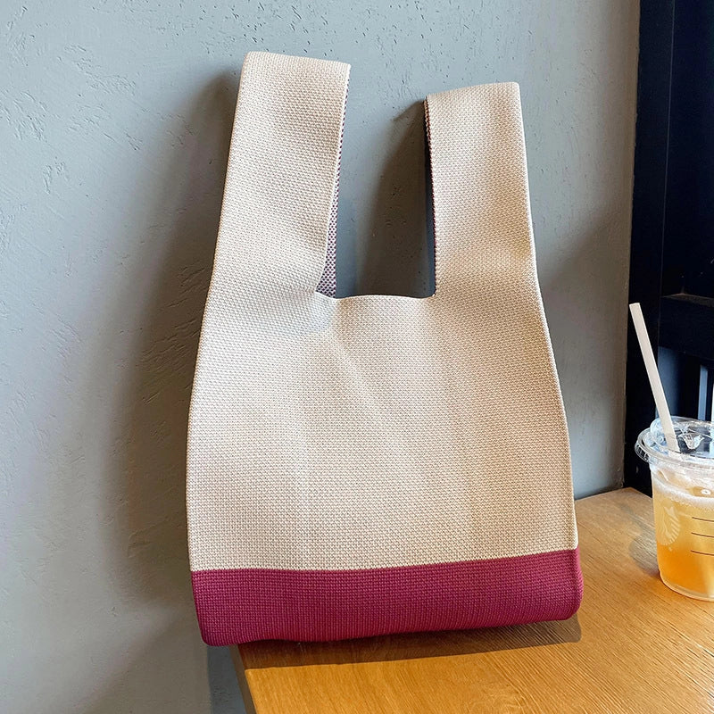 Vest Bag Vest Bag Cute Panda Large Knitted Shoulder Handbag Hand Bag Commuter Large Capacity Wrist Bag