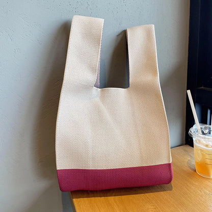 Vest Bag Vest Bag Cute Panda Large Knitted Shoulder Handbag Hand Bag Commuter Large Capacity Wrist Bag