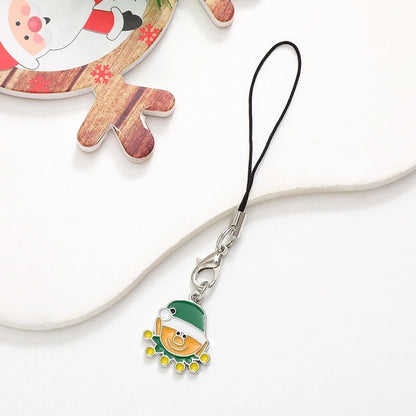 Cute Christmas Tree Snowman Snowflake Alloy Plating Christmas Bag Pendant Mobile Phone Chain