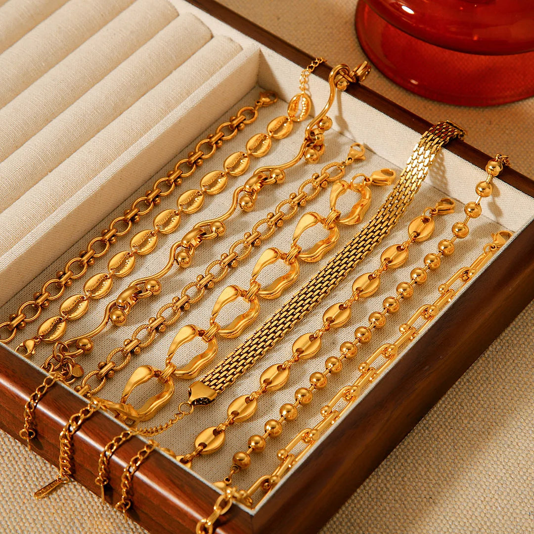 IG Style Women Chain Geometric Stainless Steel Electroplating Bracelets