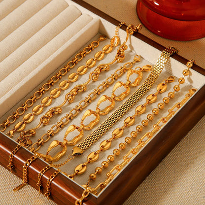 IG Style Women Chain Geometric Stainless Steel Electroplating Bracelets