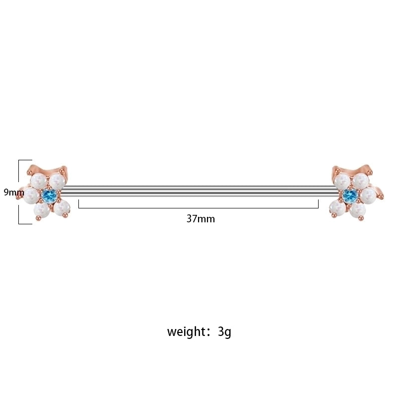 1 Piece Ear Cartilage Rings & Studs Fashion Heart Shape Rose Butterfly 316L Stainless Steel Alloy Copper Plating Inlay Rhinestones Glass White Gold Plated Gold Plated