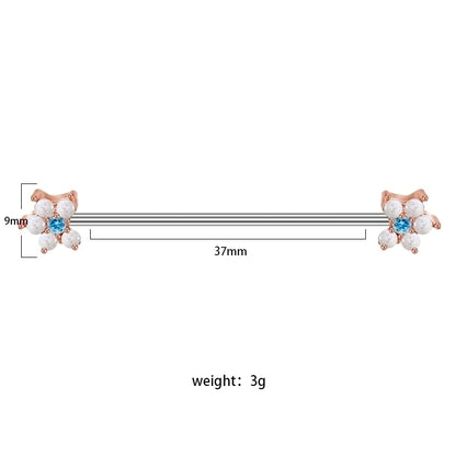 1 Piece Ear Cartilage Rings & Studs Fashion Heart Shape Rose Butterfly 316L Stainless Steel Alloy Copper Plating Inlay Rhinestones Glass White Gold Plated Gold Plated