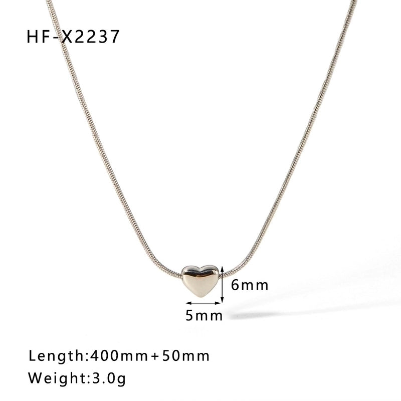 304 Stainless Steel 18K Gold Plated Casual Elegant Lady Plating Geometric Star Heart Shape Artificial Pearls Shell Layered Necklaces Pendant Necklace