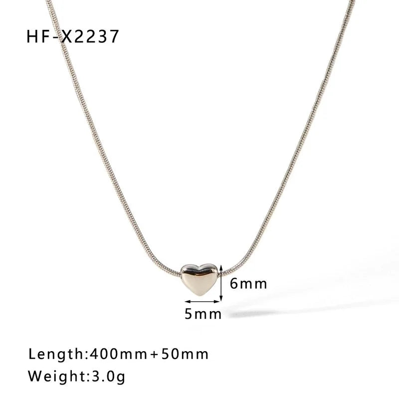 304 Stainless Steel 18K Gold Plated Casual Elegant Lady Plating Geometric Star Heart Shape Artificial Pearls Shell Layered Necklaces Pendant Necklace