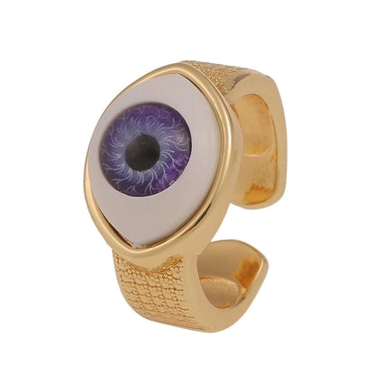 18k Brand New Retro Devil's Eye Copper Ring Hello Jewelry