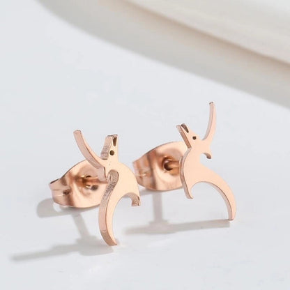 1 Pair Minimalist Dinosaur Plating 304 Stainless Steel 18K Gold Plated Ear Studs