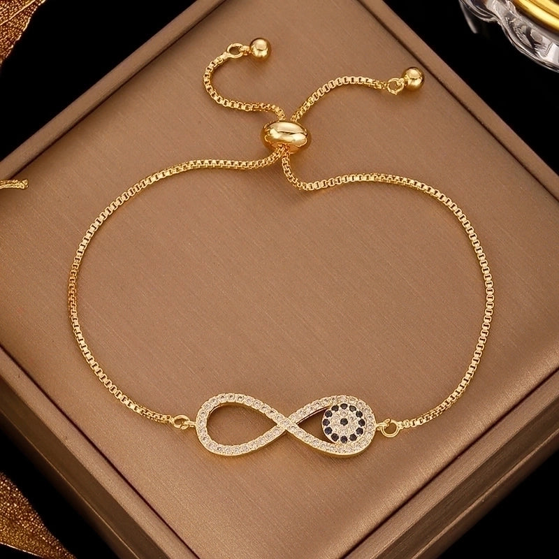 Minimalist Geometric Stainless Steel Plating Inlay Artificial Pearls Bracelets