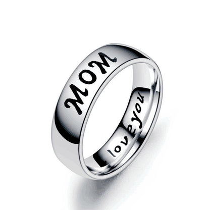 Family Member Letters Stainless Steel Ring