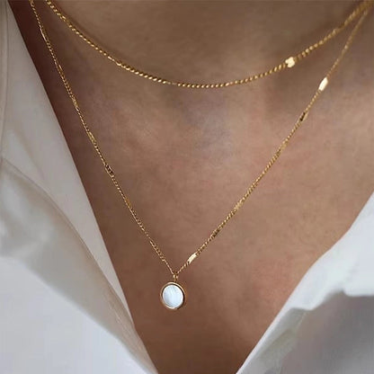 Glam Lady Solid Color 304 Stainless Steel Layered Necklaces